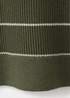Rib-knit cotton-blend polo shirt — Olive Green 8