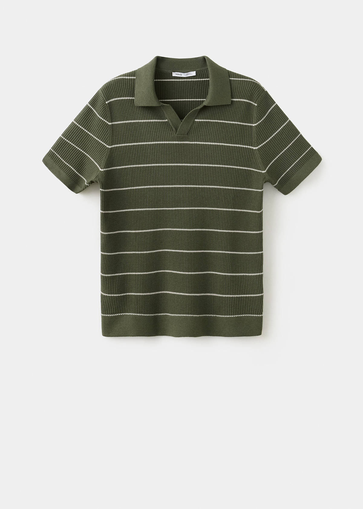 Rib-knit cotton-blend polo shirt — Olive Green