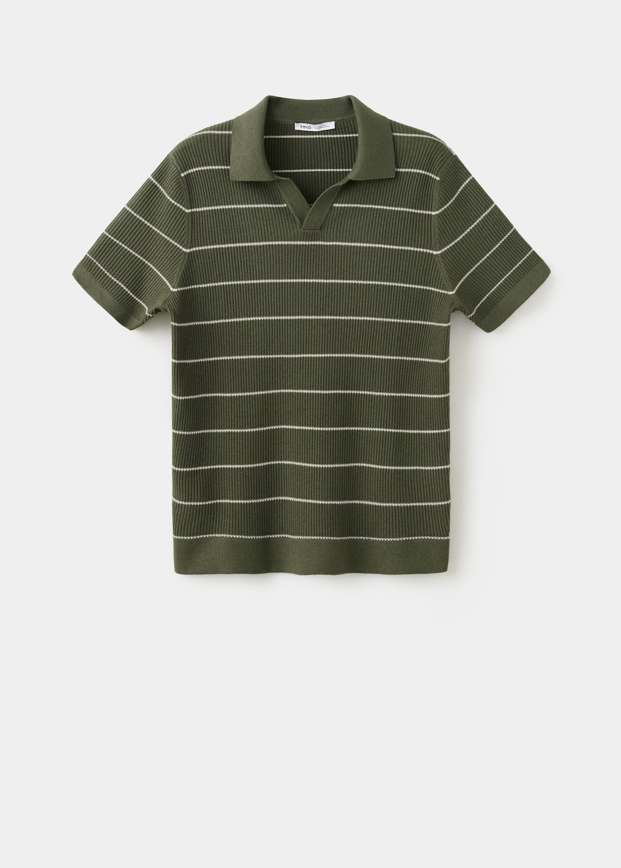 Polo coton mélangé maille côtelée - Article sans modèle