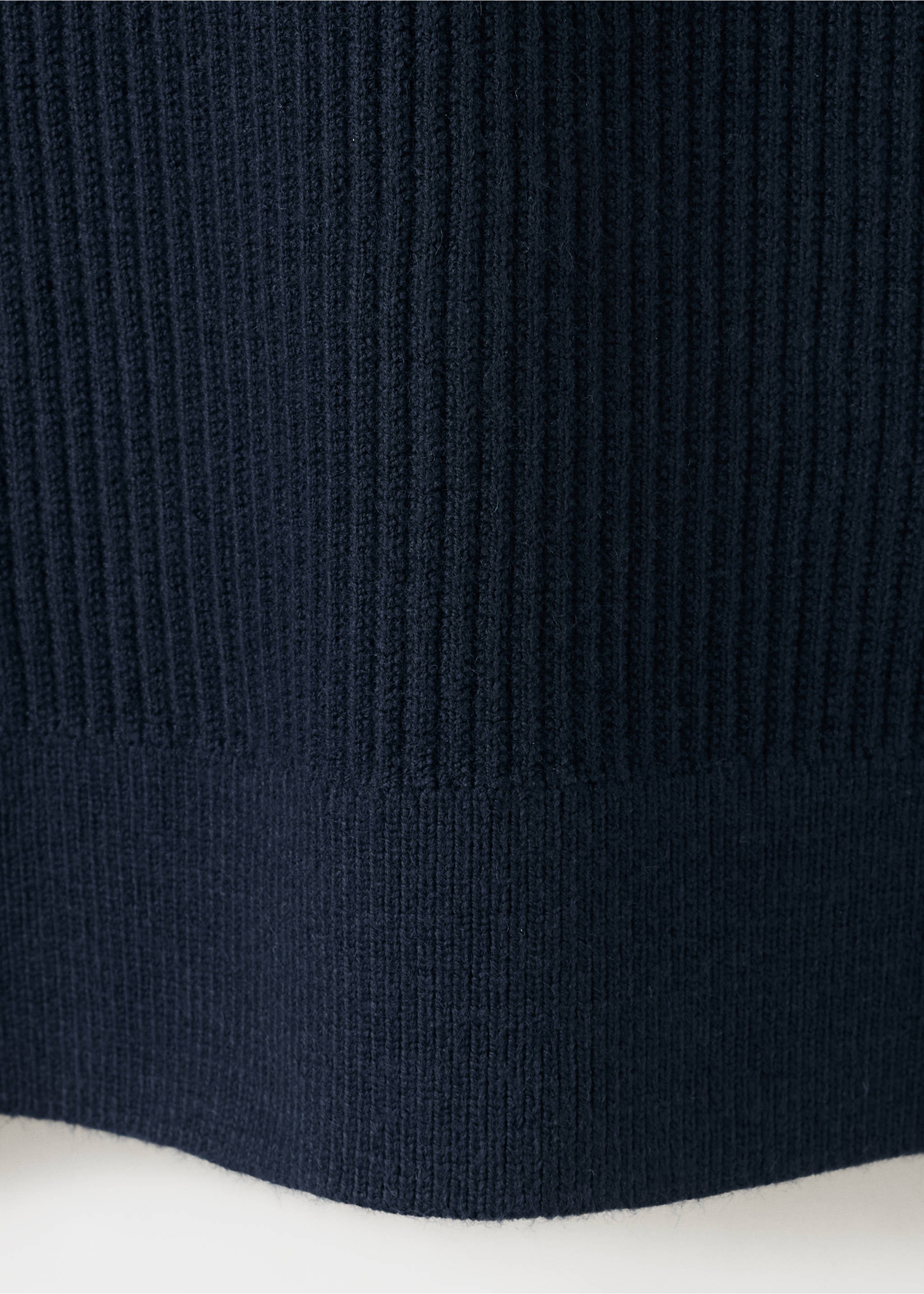 Rib-knit cotton-blend polo shirt - Details of the article 0, Navy. Ref: 37084460-00.