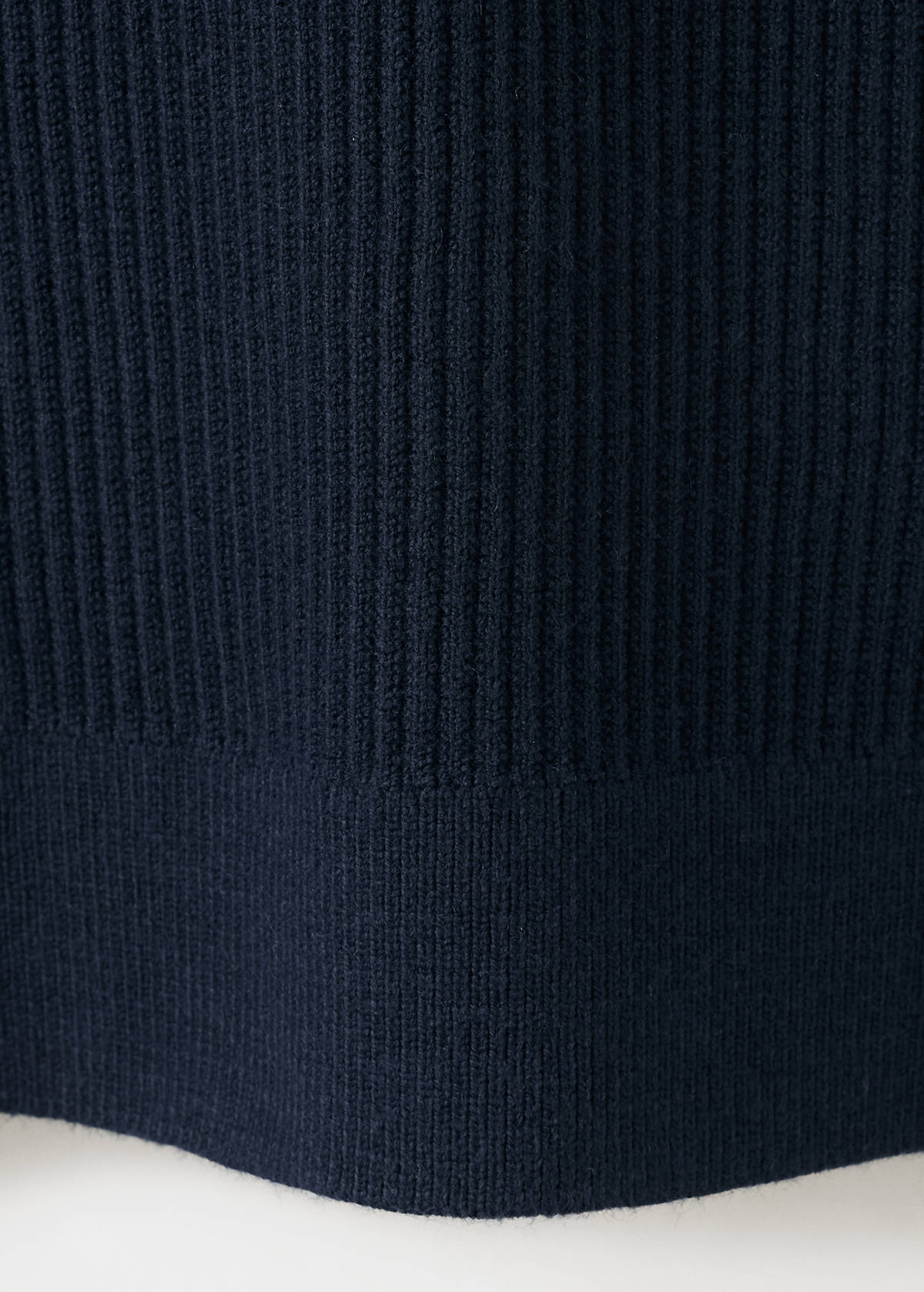 Rib-knit cotton-blend polo shirt — Navy