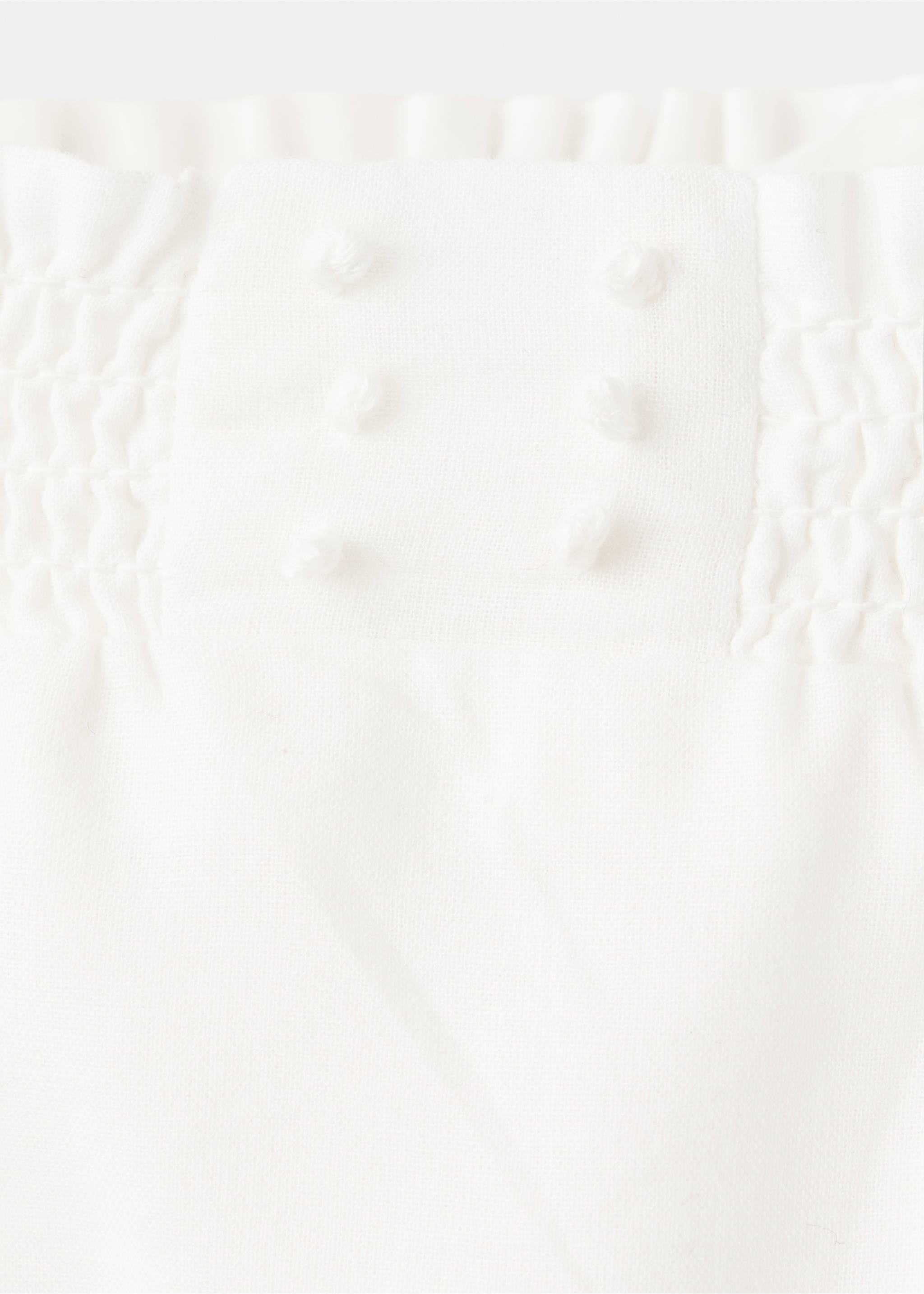 Cotton shorts with gathered details - Details of the article 8, Off White. Ref: 37084461-00.