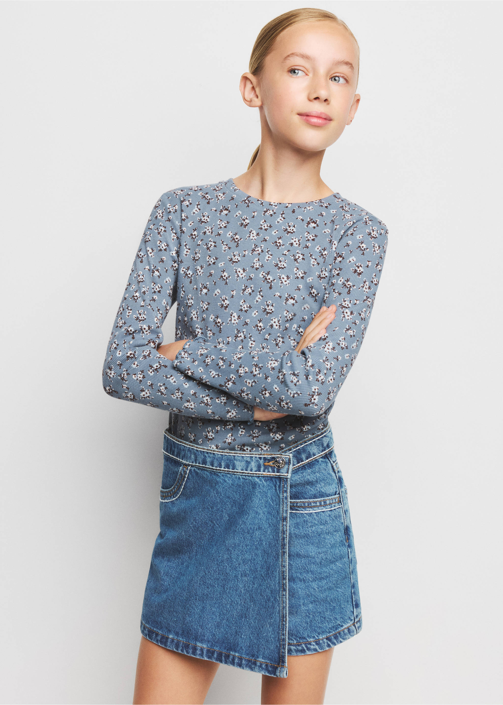 Denim skort - Medium plane, Dark Blue. Ref: 37084462-00.
