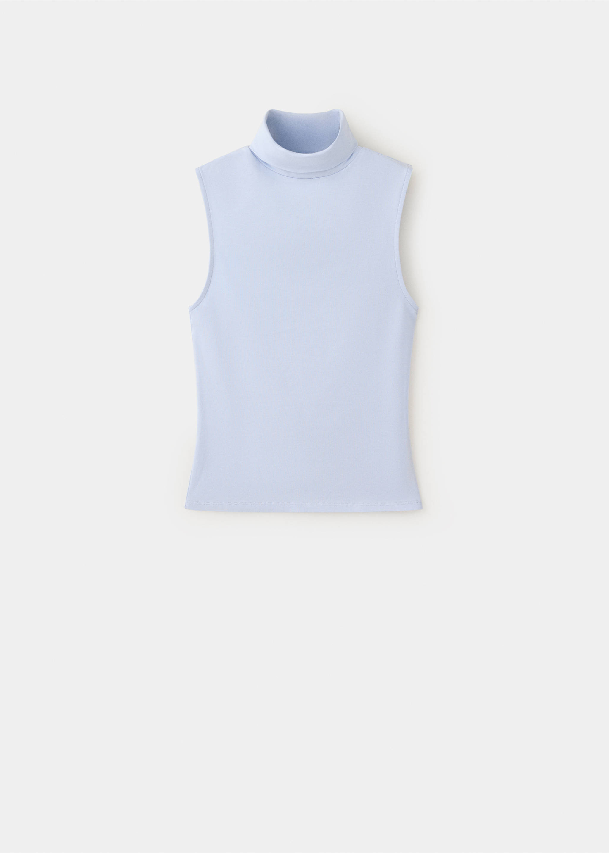 Sleeveless turtleneck top - Article without model, Sky Blue. Ref: 37084465-00.