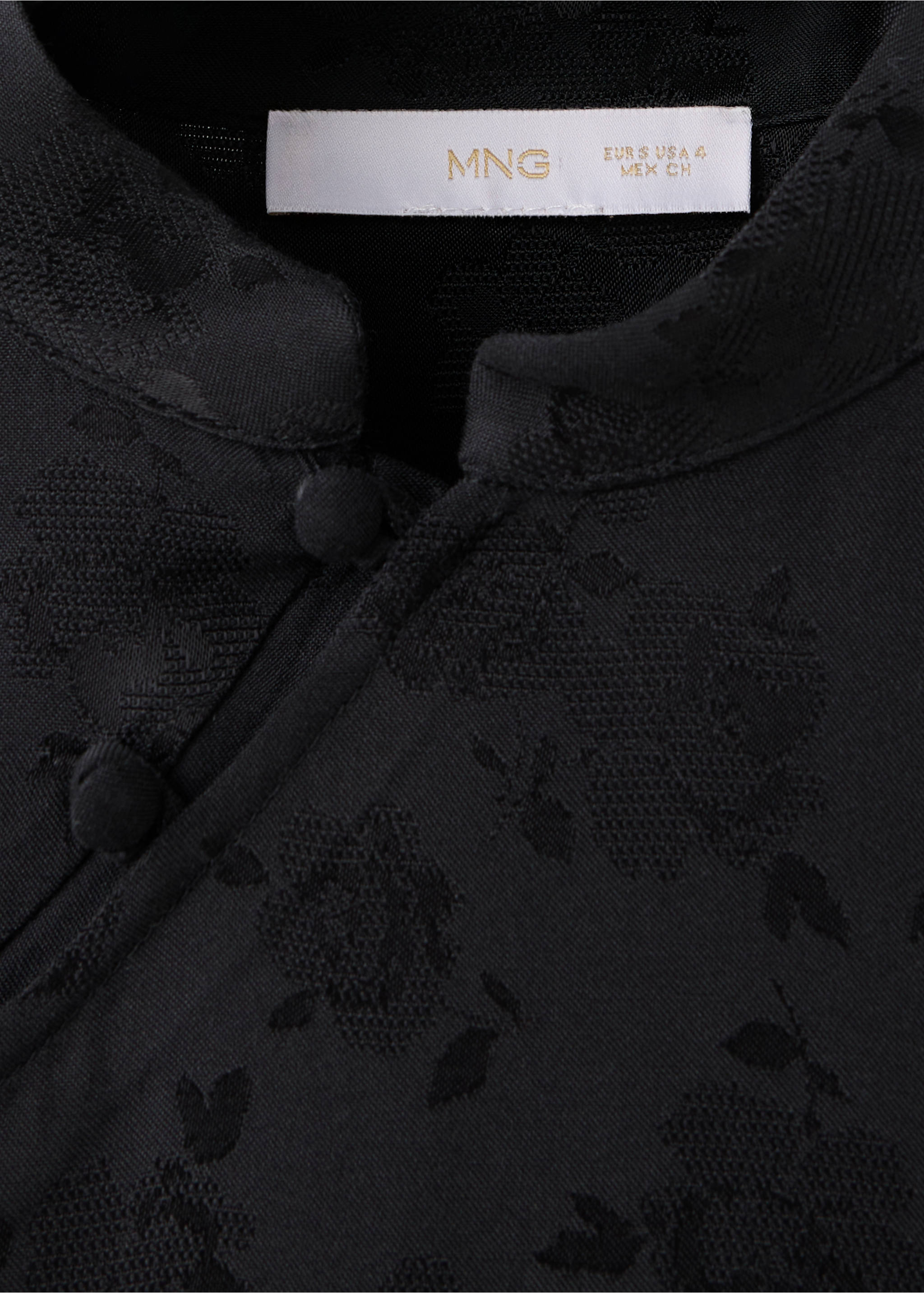 Haut jacquard à col officier - Détail de l'article 8, Gris anthracite. Ref: 37084469-00.