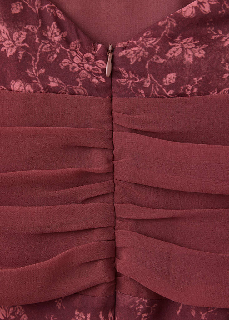 Halter-neck open-back dress — Burgundy