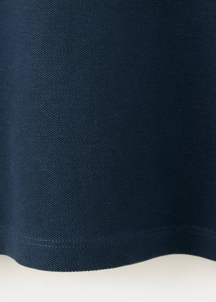 Long sleeves cotton polo — Navy