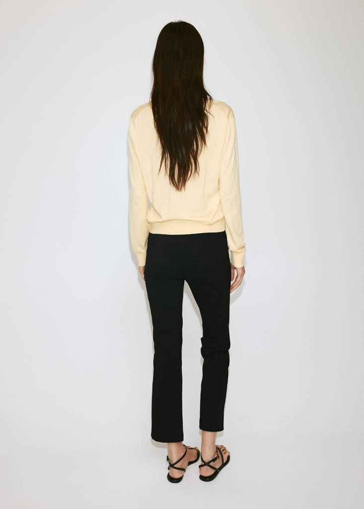 V-neck knit sweater — Vanilla