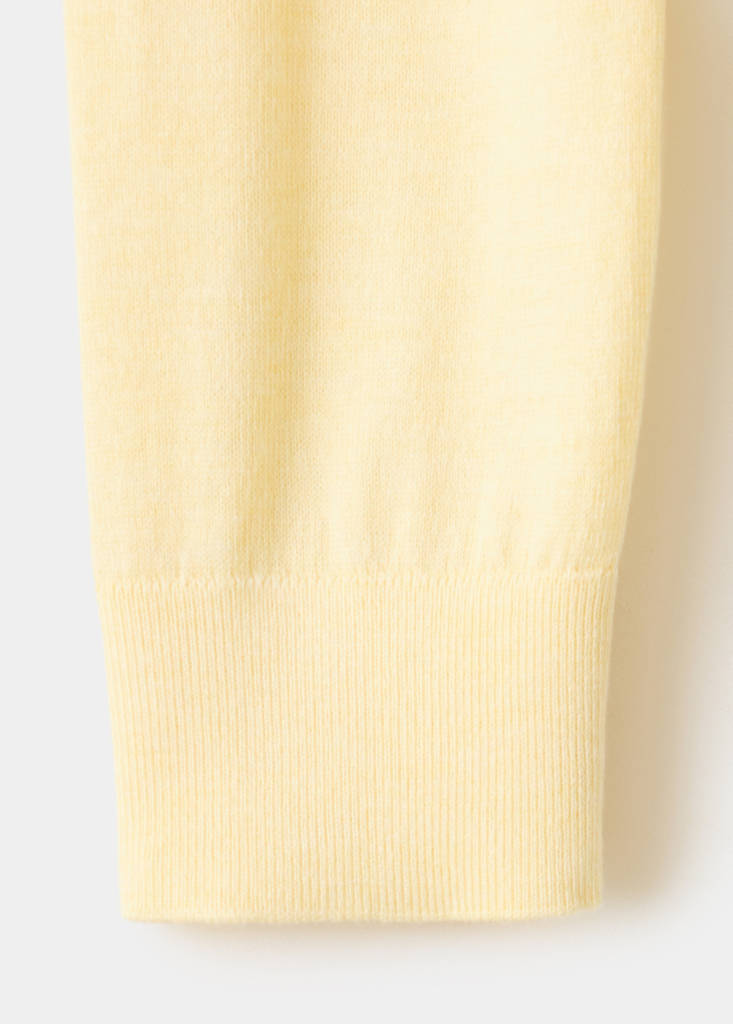 V-neck knit sweater — Vanilla