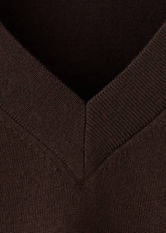 V-neck knit sweater — Chocolate 9