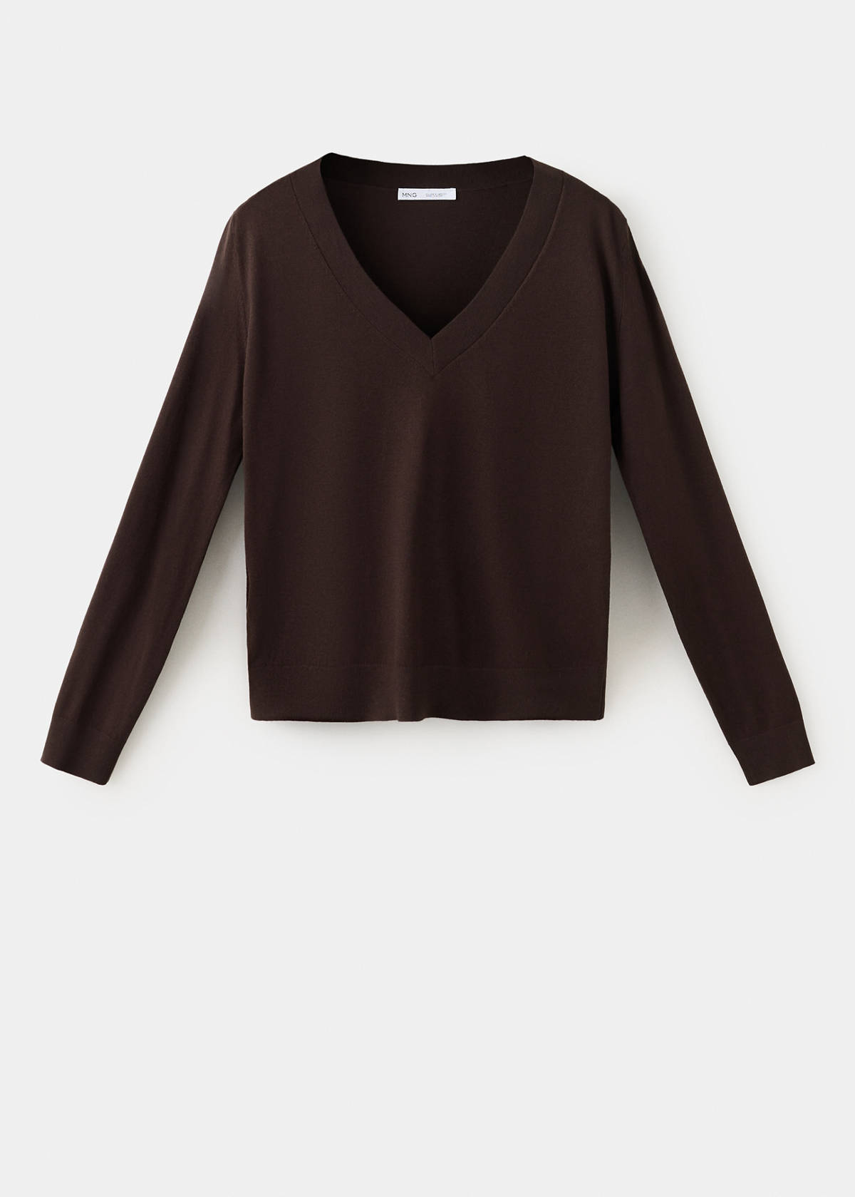 V-neck knit sweater — Chocolate