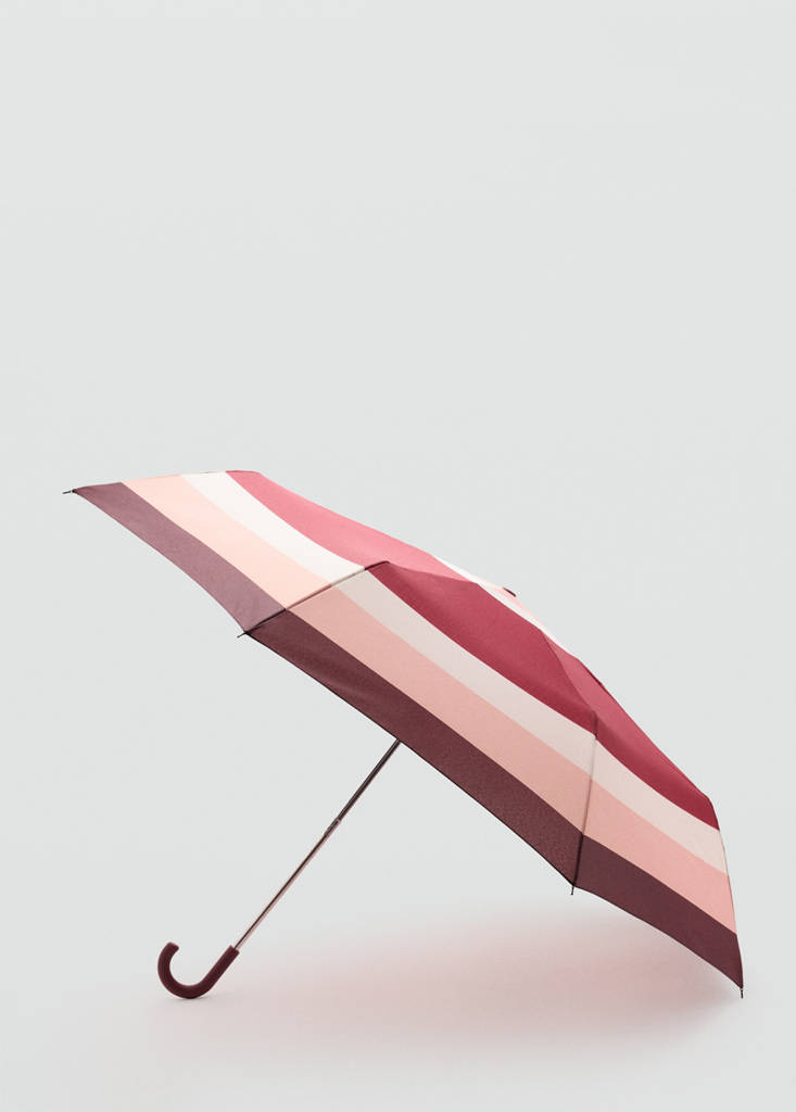 Stripe-printed umbrella — Burgundy