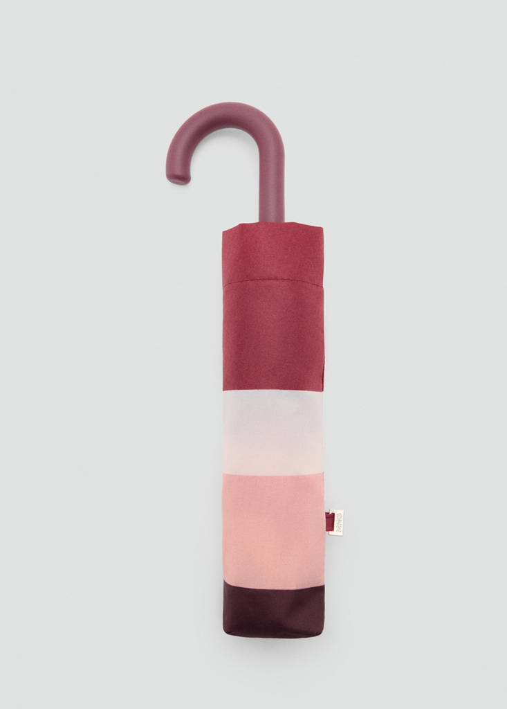 Stripe-printed umbrella — Burgundy
