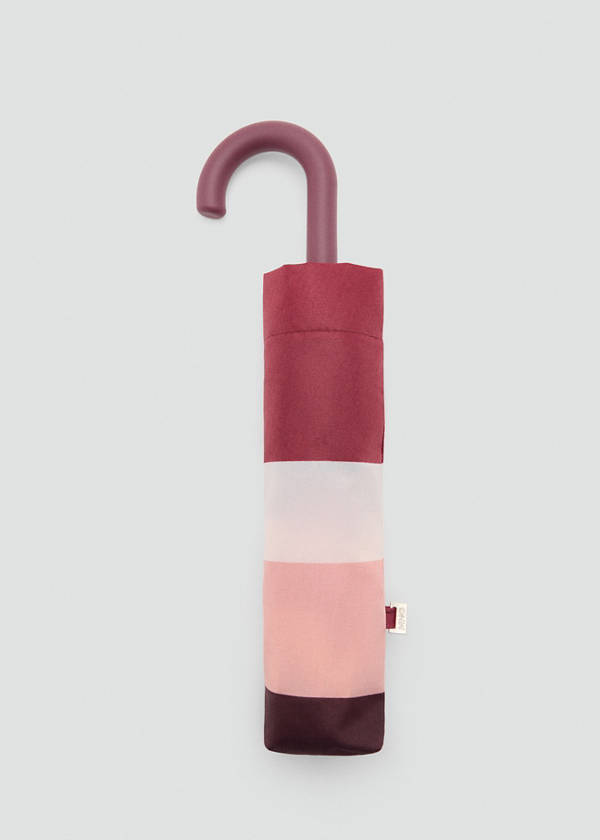 Stripe-printed umbrella — Burgundy