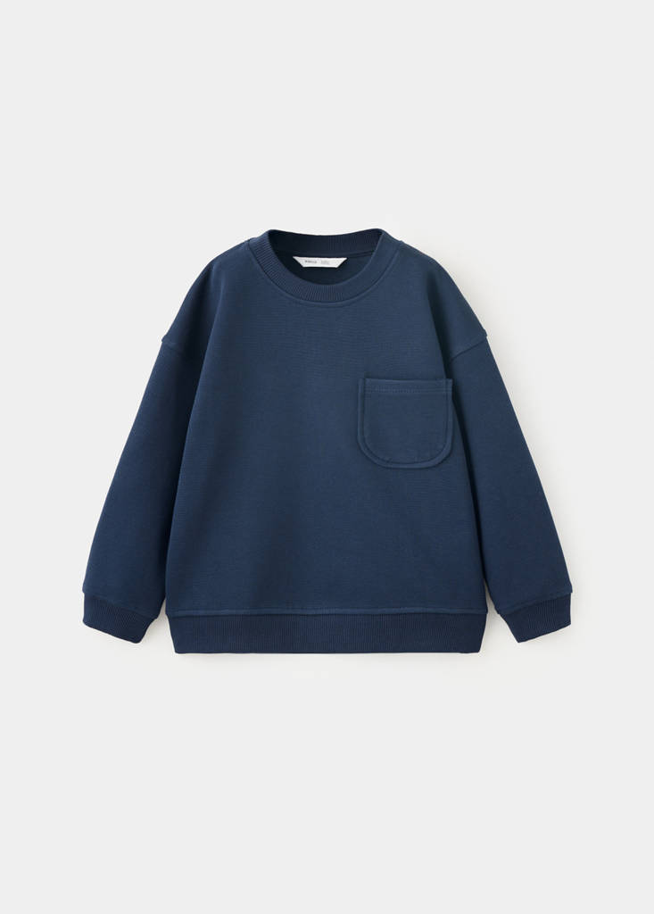 Oversized sweatshirt with pocket — Navy