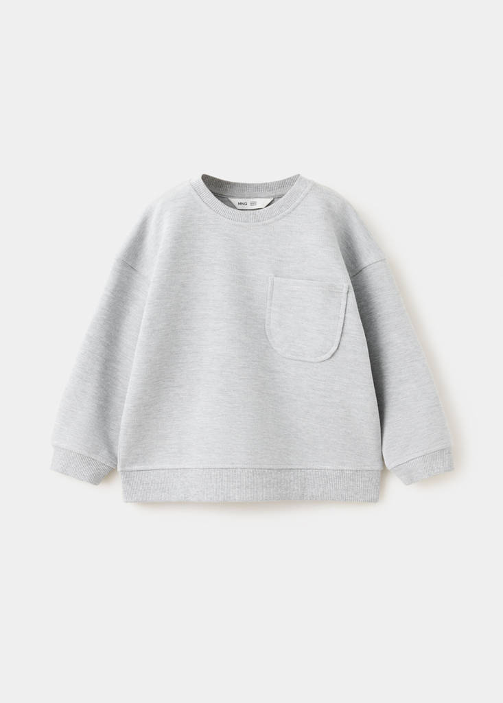 Oversized sweatshirt with pocket — Light Heather Grey