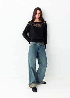 Openwork knit sweater — Black 2