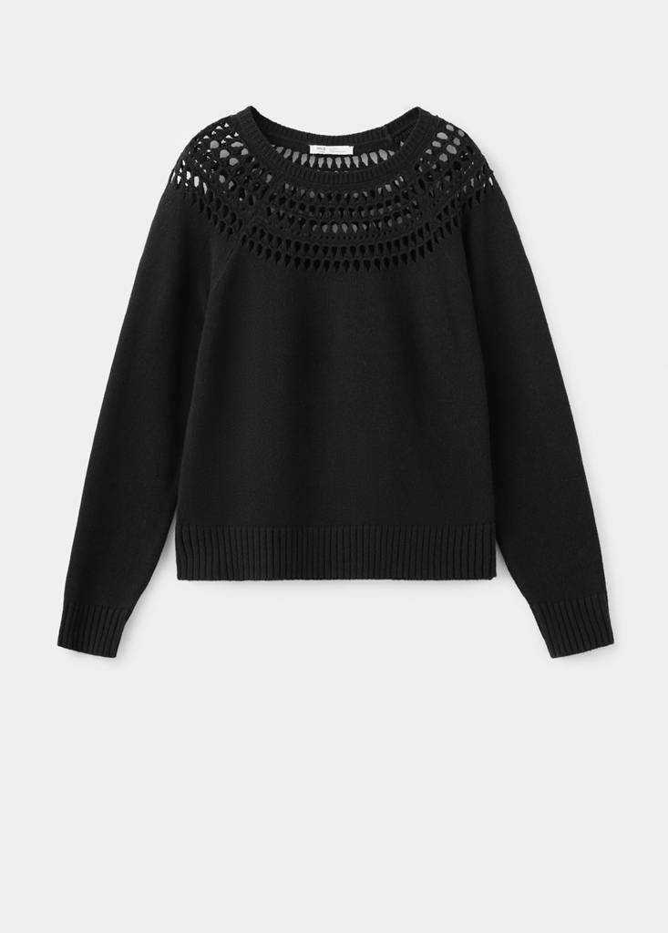 Openwork knit sweater — Black