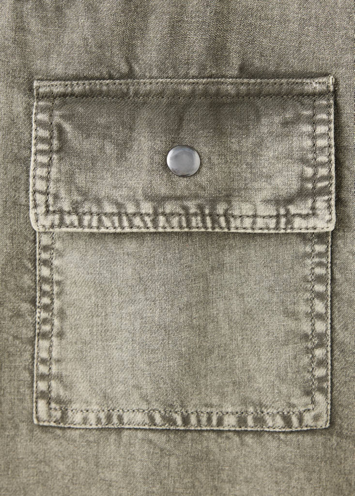 Slit denim skirt — Khaki