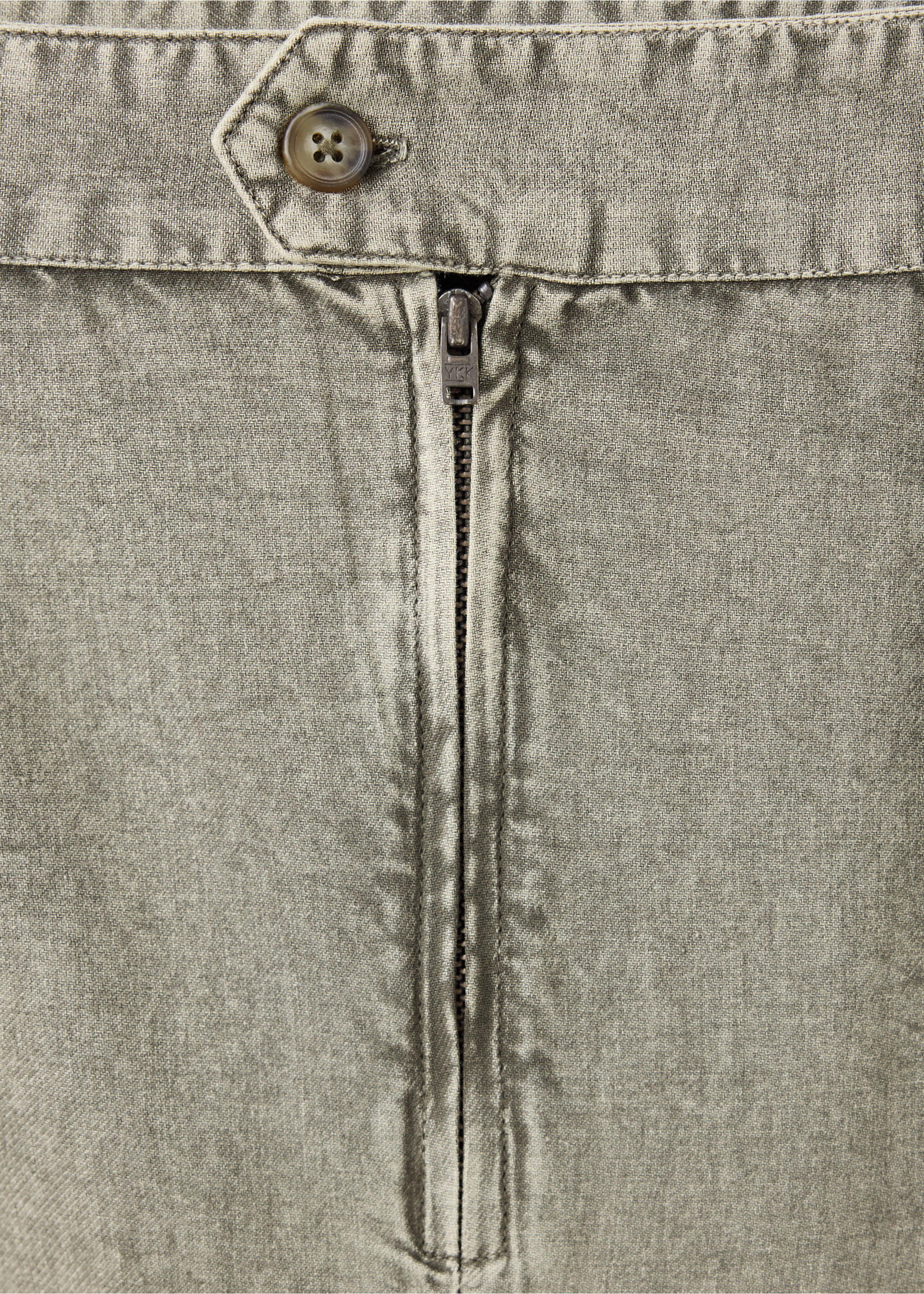 Slit denim skirt - Details of the article 0, Khaki. Ref: 37084781-00.