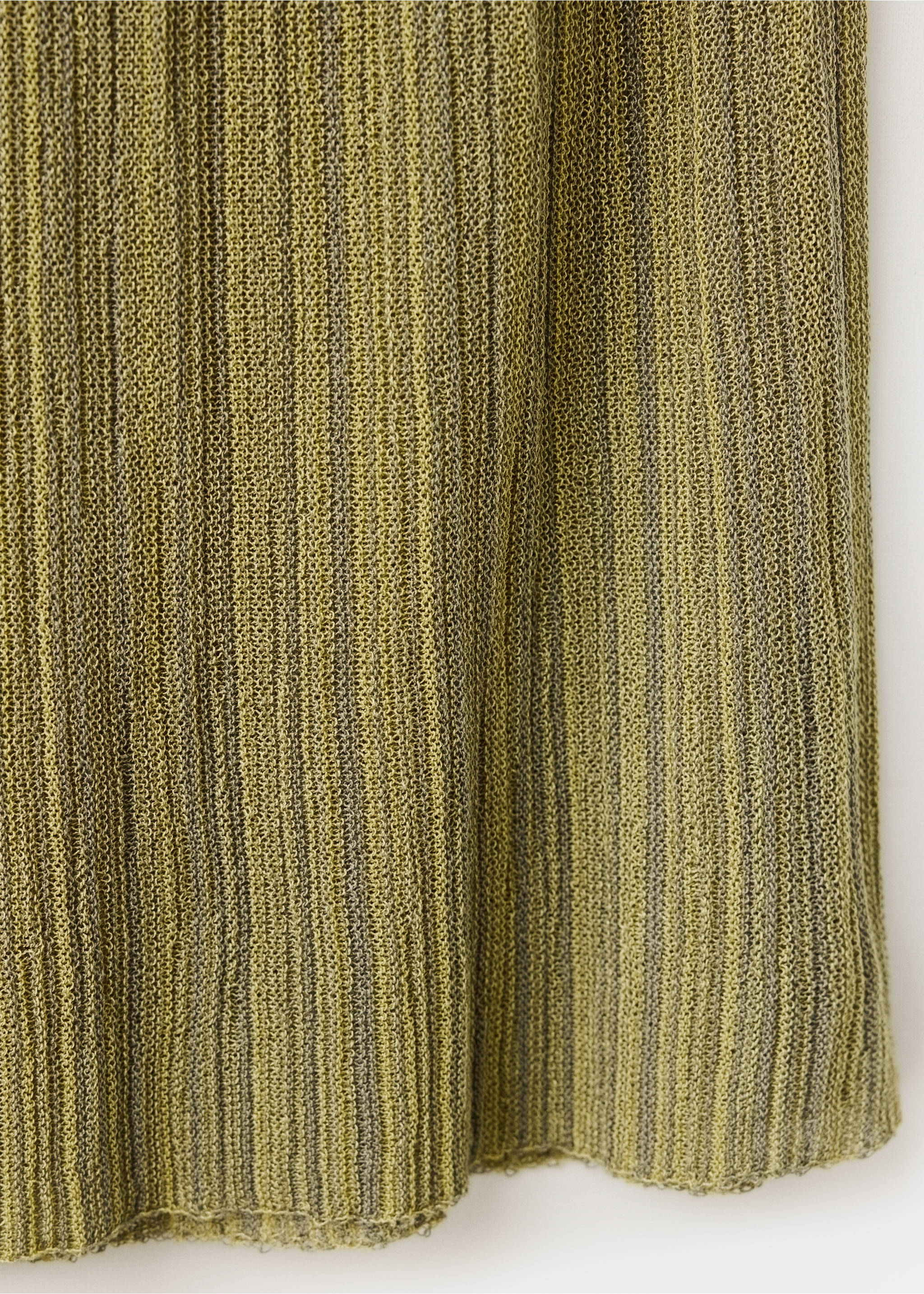 Gebreide, halftransparante rok - Detail van het artikel 0, Groen. Ref: 37084782-00.