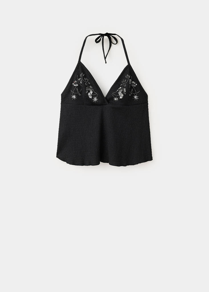 Embroidered halter top - thumbnail 4