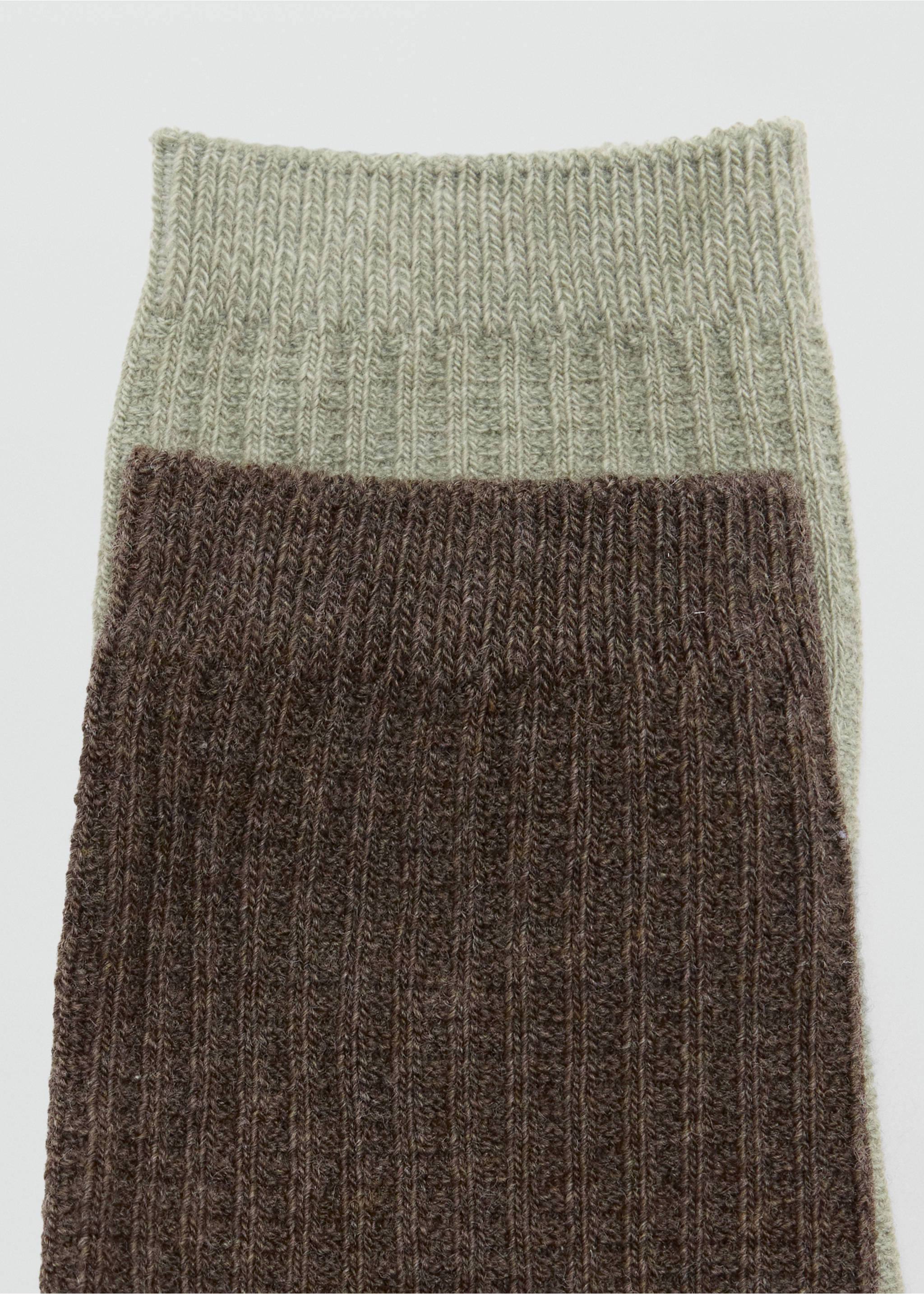 Lot 2 paires de chaussettes maille tressée - Verso de l’article, Vert pastel. Ref: 37084785-00.