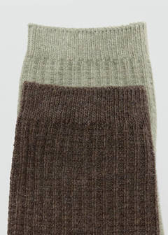 Pack of 2 cable-knit socks — Pastel Green 3