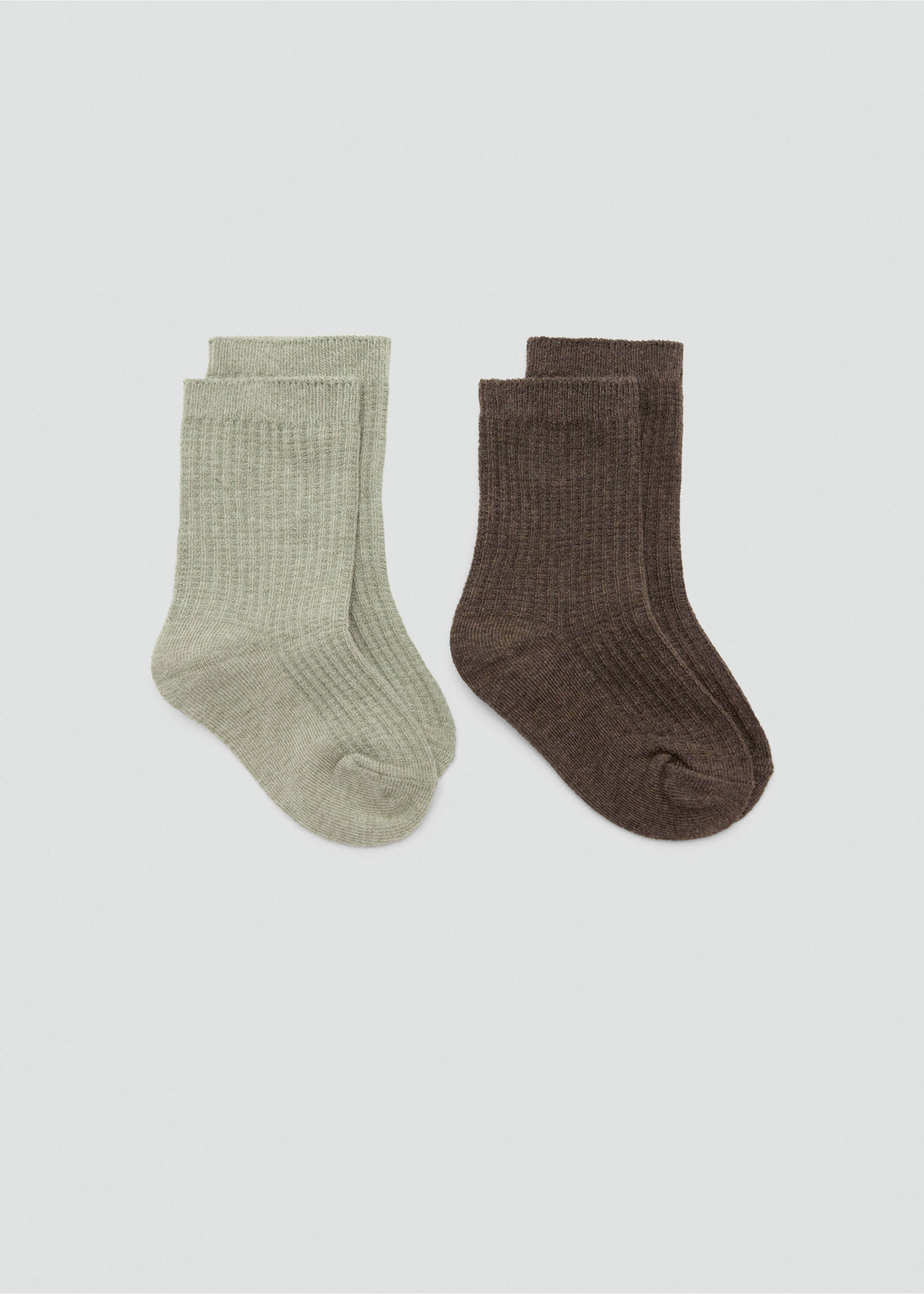 Lot 2 paires de chaussettes maille tressée - Article sans modèle, Vert pastel. Ref: 37084785-00.