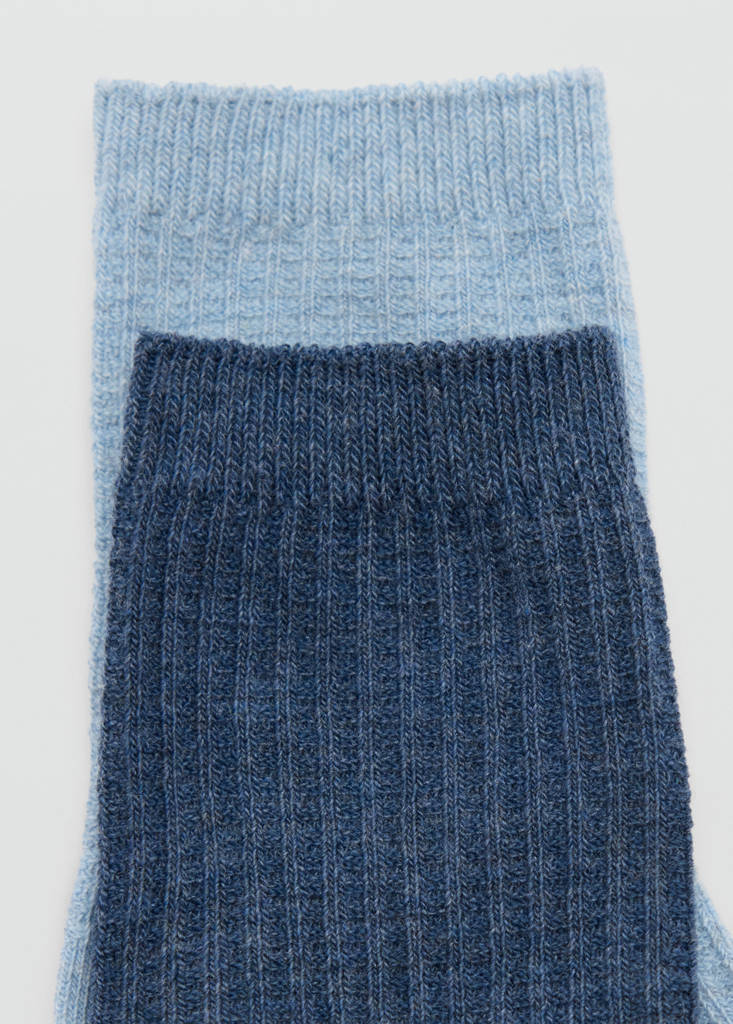 Pack of 2 cable-knit socks — Blue