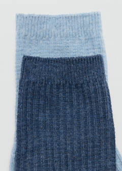 Pack of 2 cable-knit socks — Blue 3