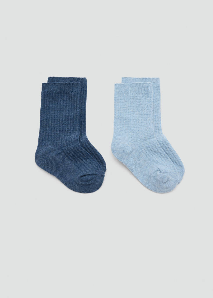 Pack of 2 cable-knit socks — Blue