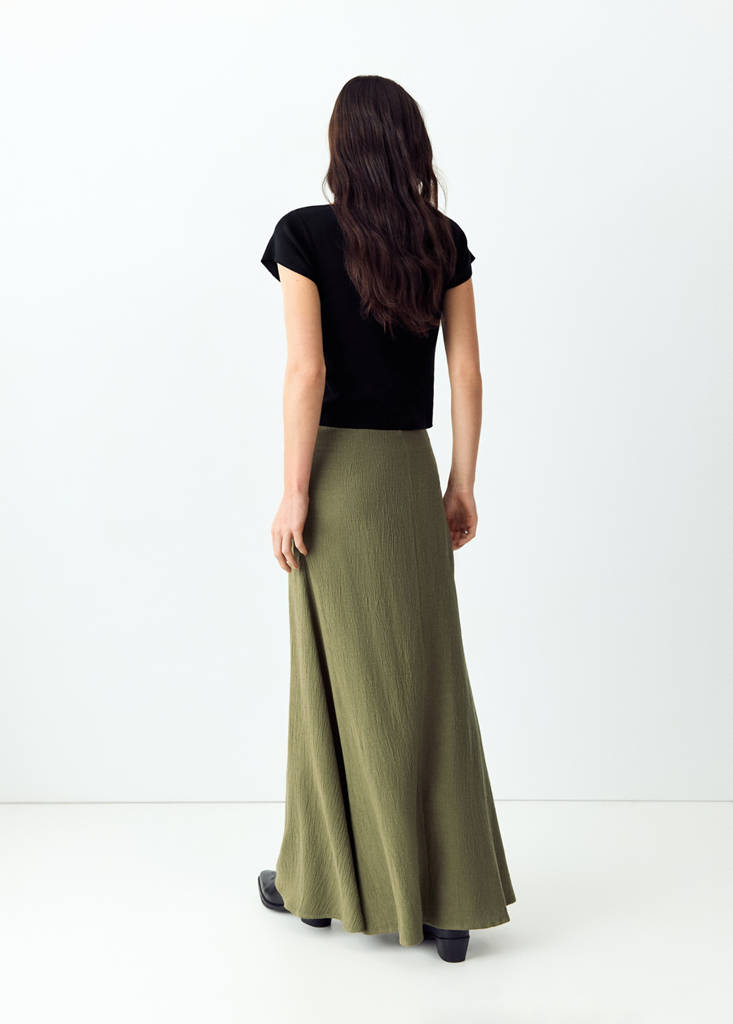 Skirt with embroidered texture detail — Green