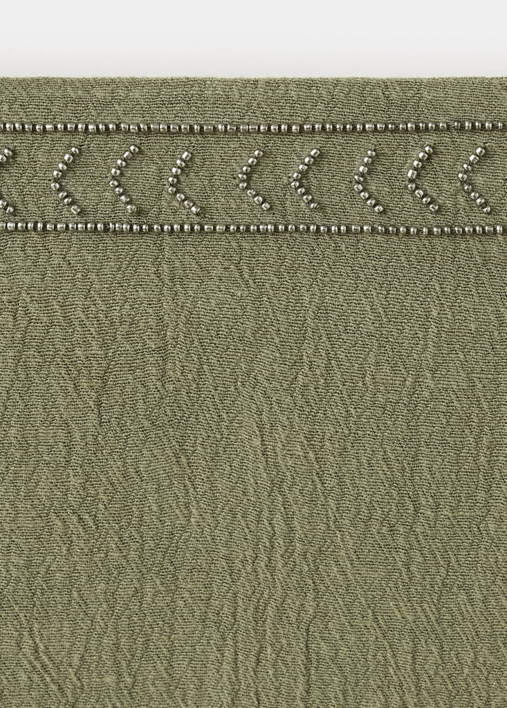Skirt with embroidered texture detail — Green