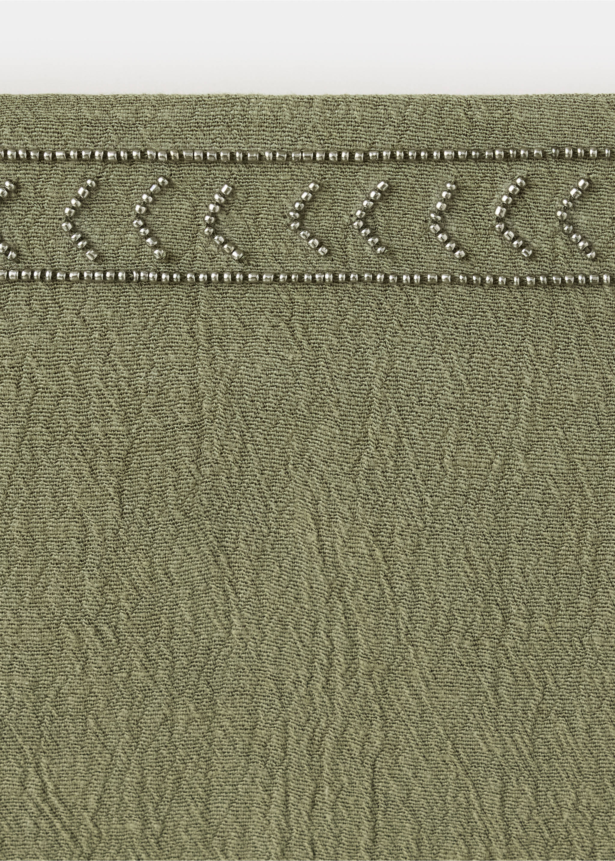 Kjol med textur och broderidetalj - Detaljer om artikeln 8, Grön. Ref: 37084787-00.