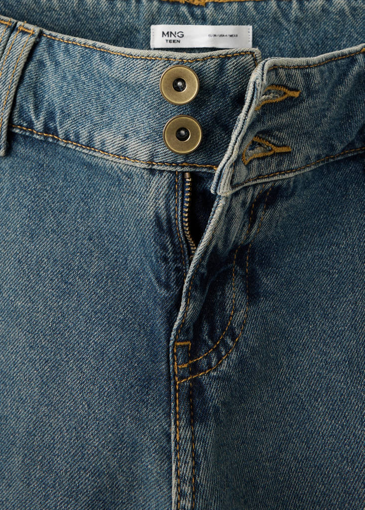 Wide leg jeans with turn-up hem — Dark Vintage Blue