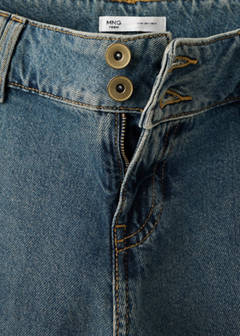 Wide leg jeans with turn-up hem — Dark Vintage Blue 5