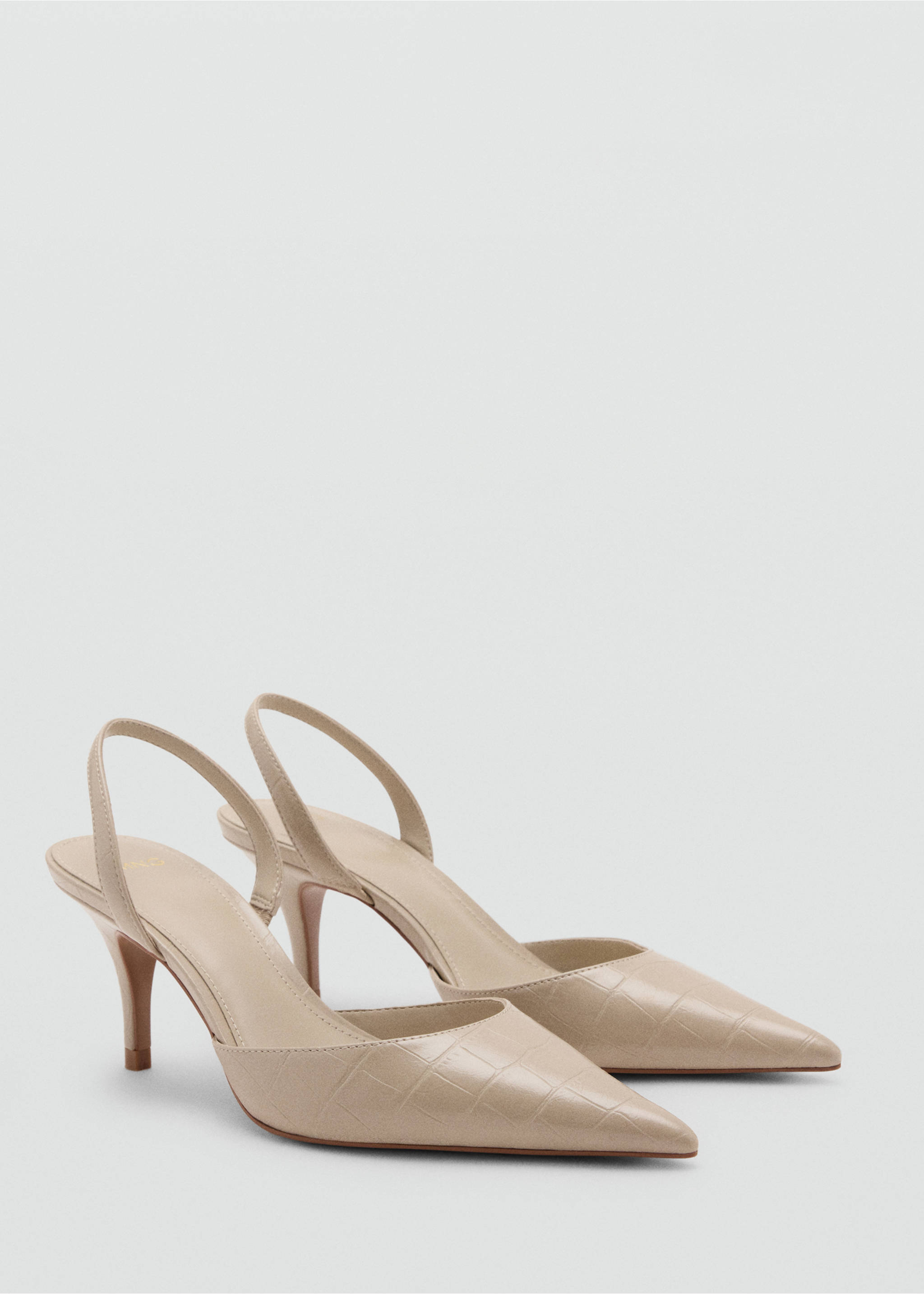 Coconut-toe high-heeled shoe - Medium plane, Ecru. Ref: 37084790-00.