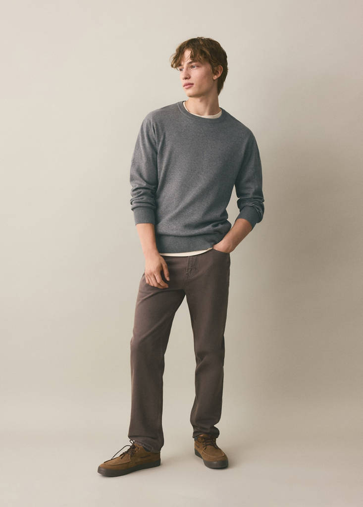 Knitted cotton sweater — Medium Heather Grey