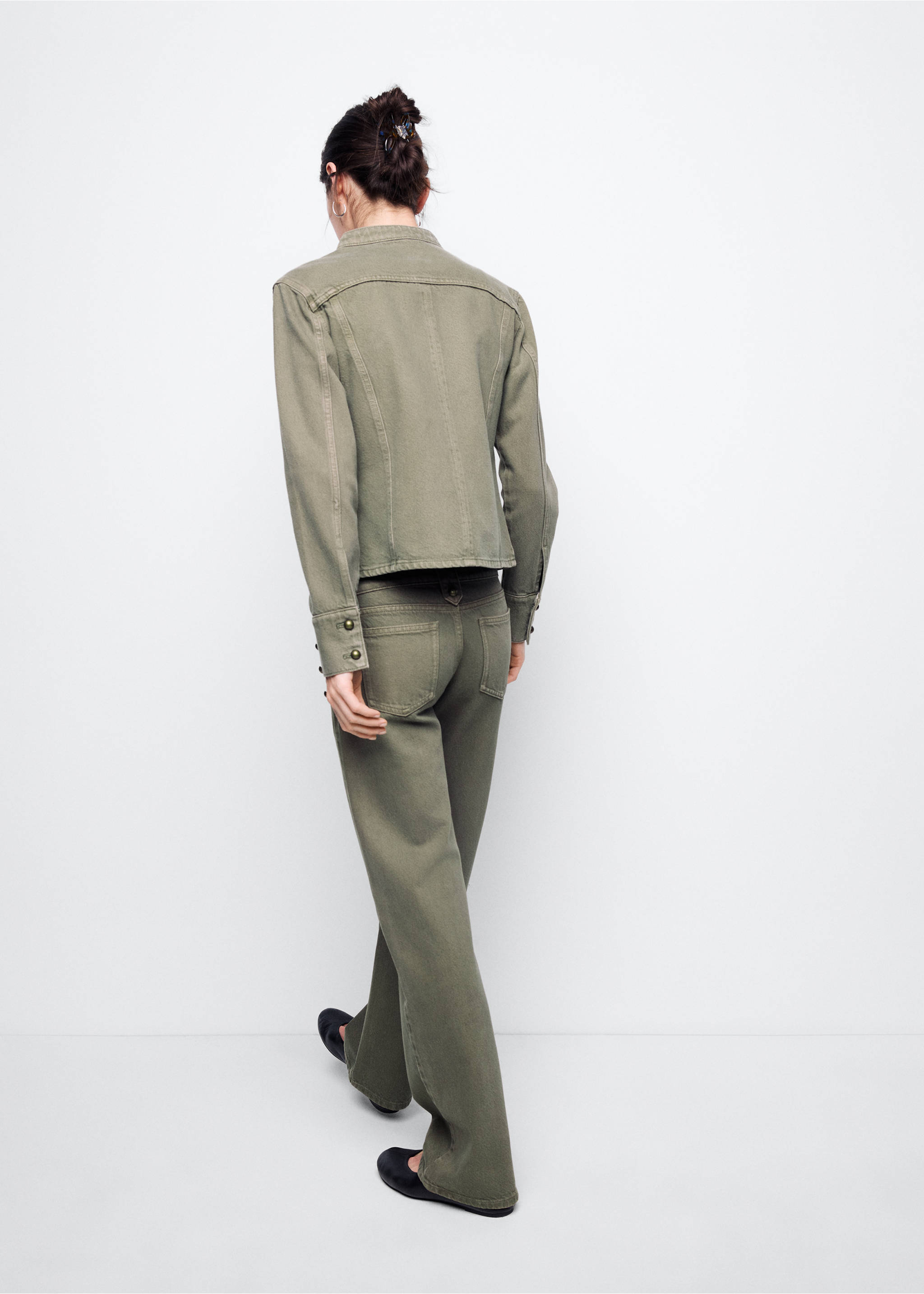 Low-waist jeans with buttons - Reverse of the article, Khaki. Ref: 37084793-00.