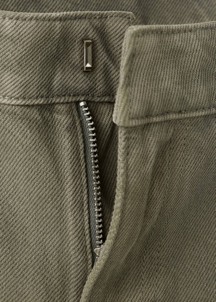 Low-waist jeans with buttons — Khaki