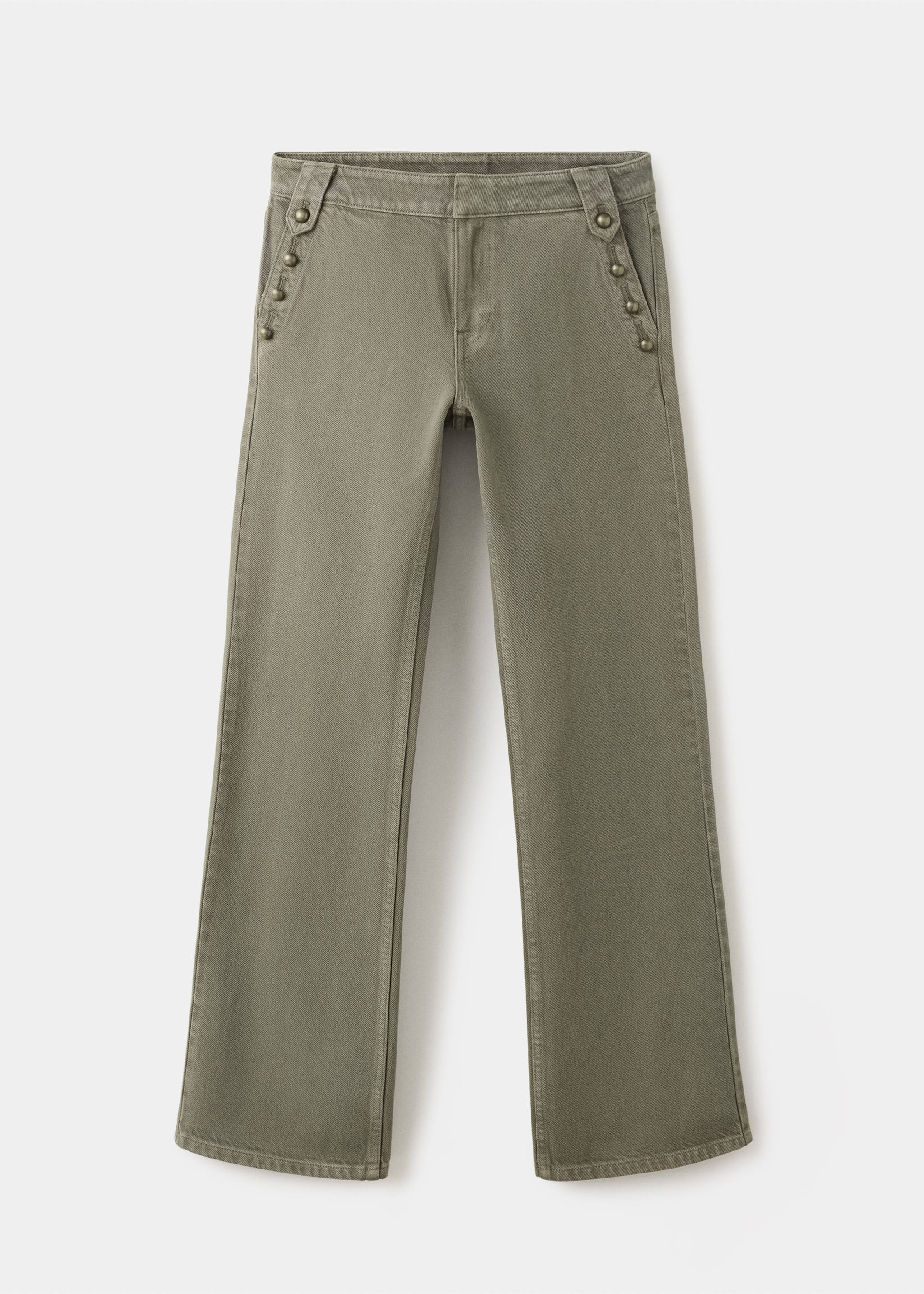 Low-waist jeans with buttons - Article without model, Khaki. Ref: 37084793-00.