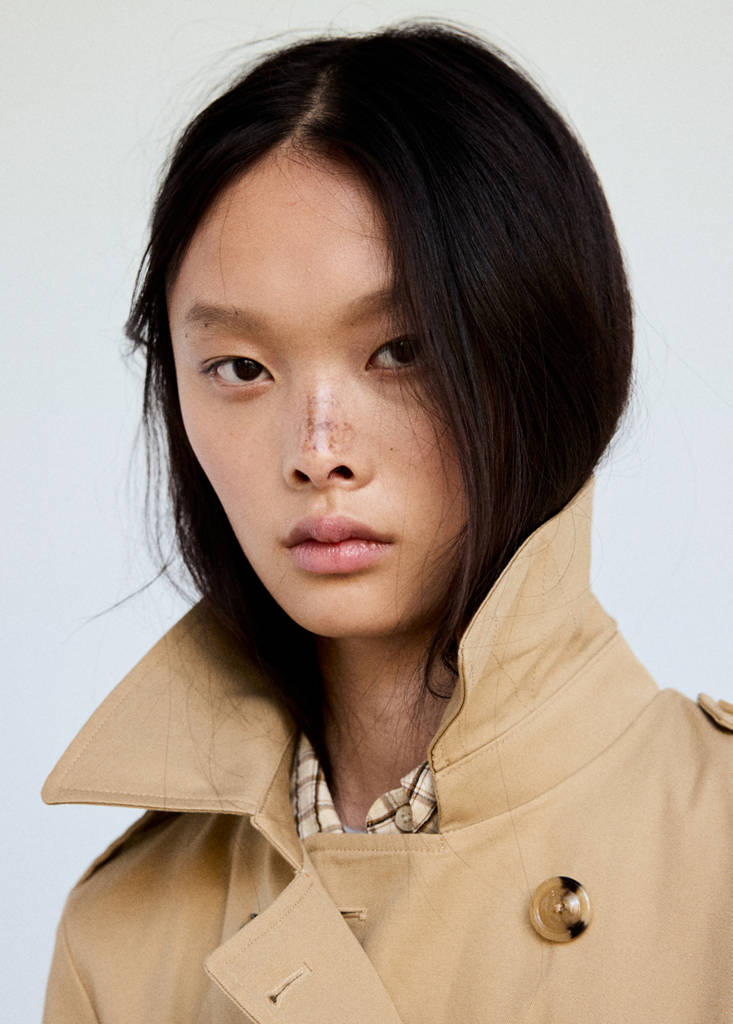 Long trench coat with belt — Beige