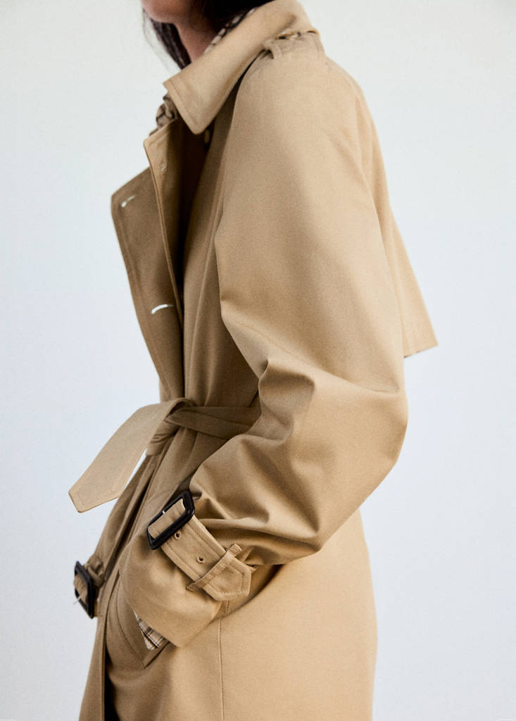 Long trench coat with belt — Beige