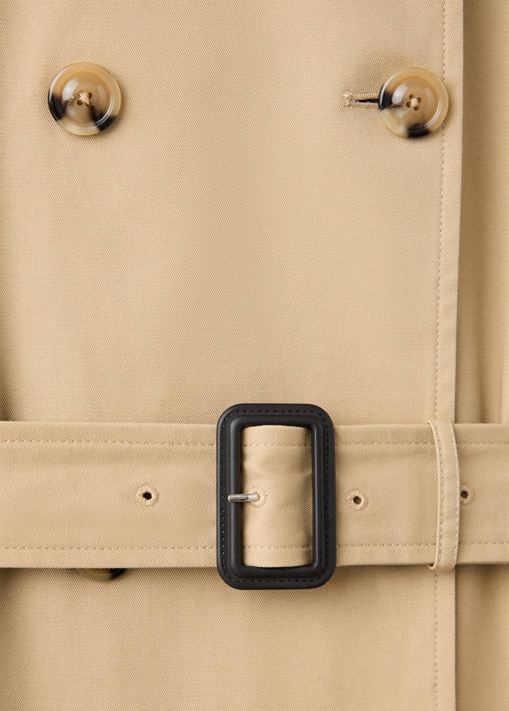 Long trench coat with belt — Beige