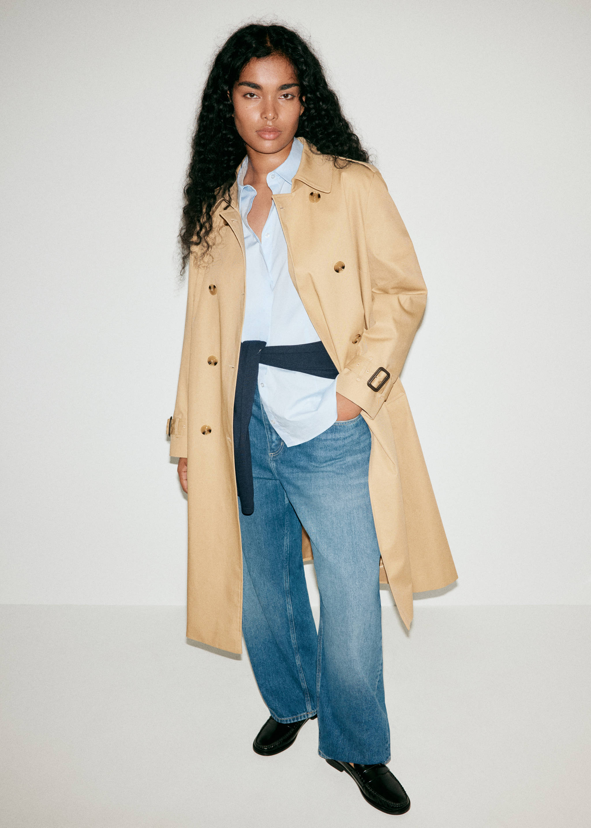 Long trench coat with belt - Details of the article 6