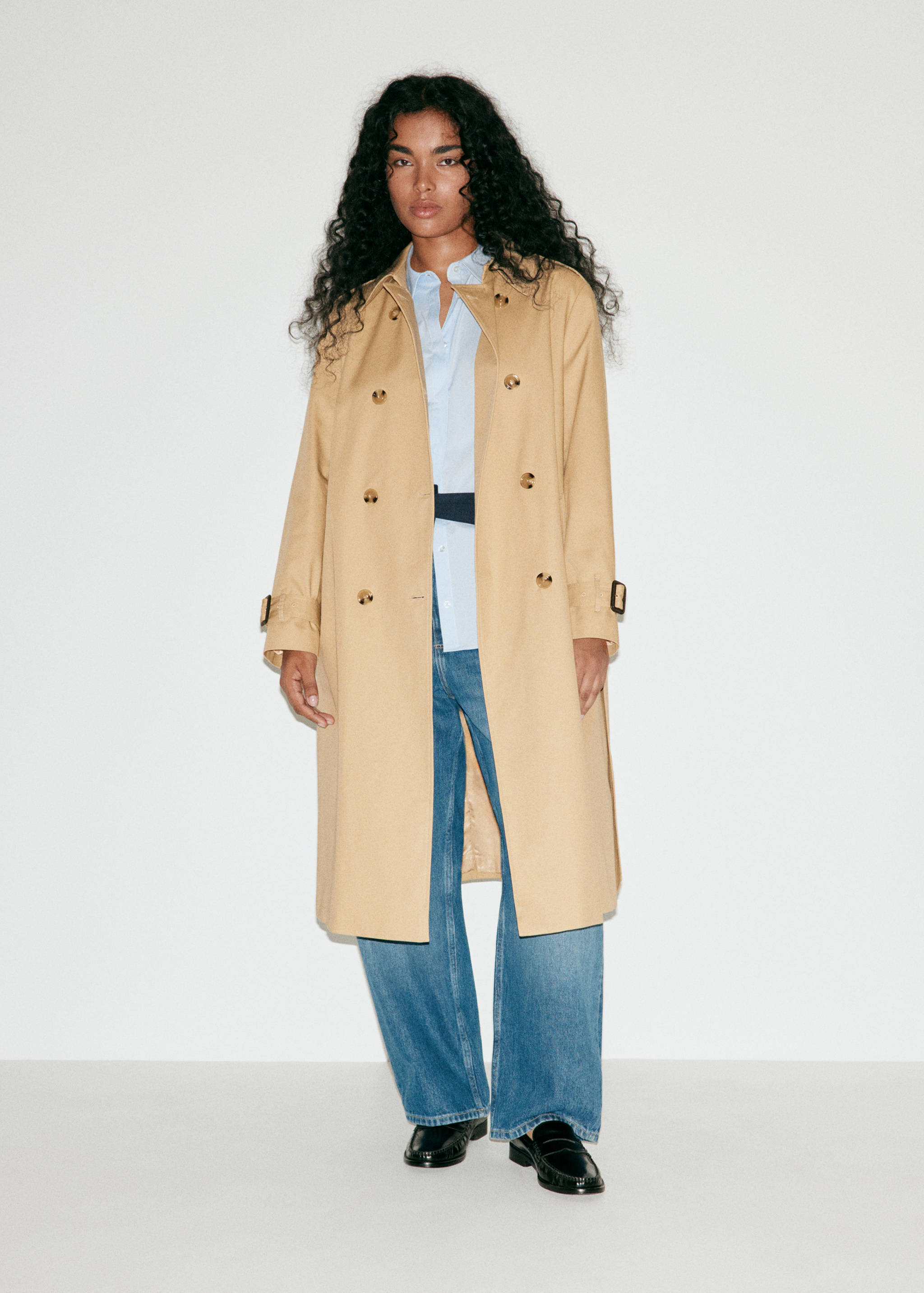 Long trench coat with belt - Details of the article 5