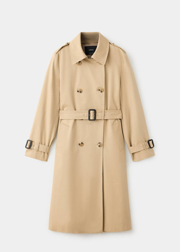 Long trench coat with belt — Beige