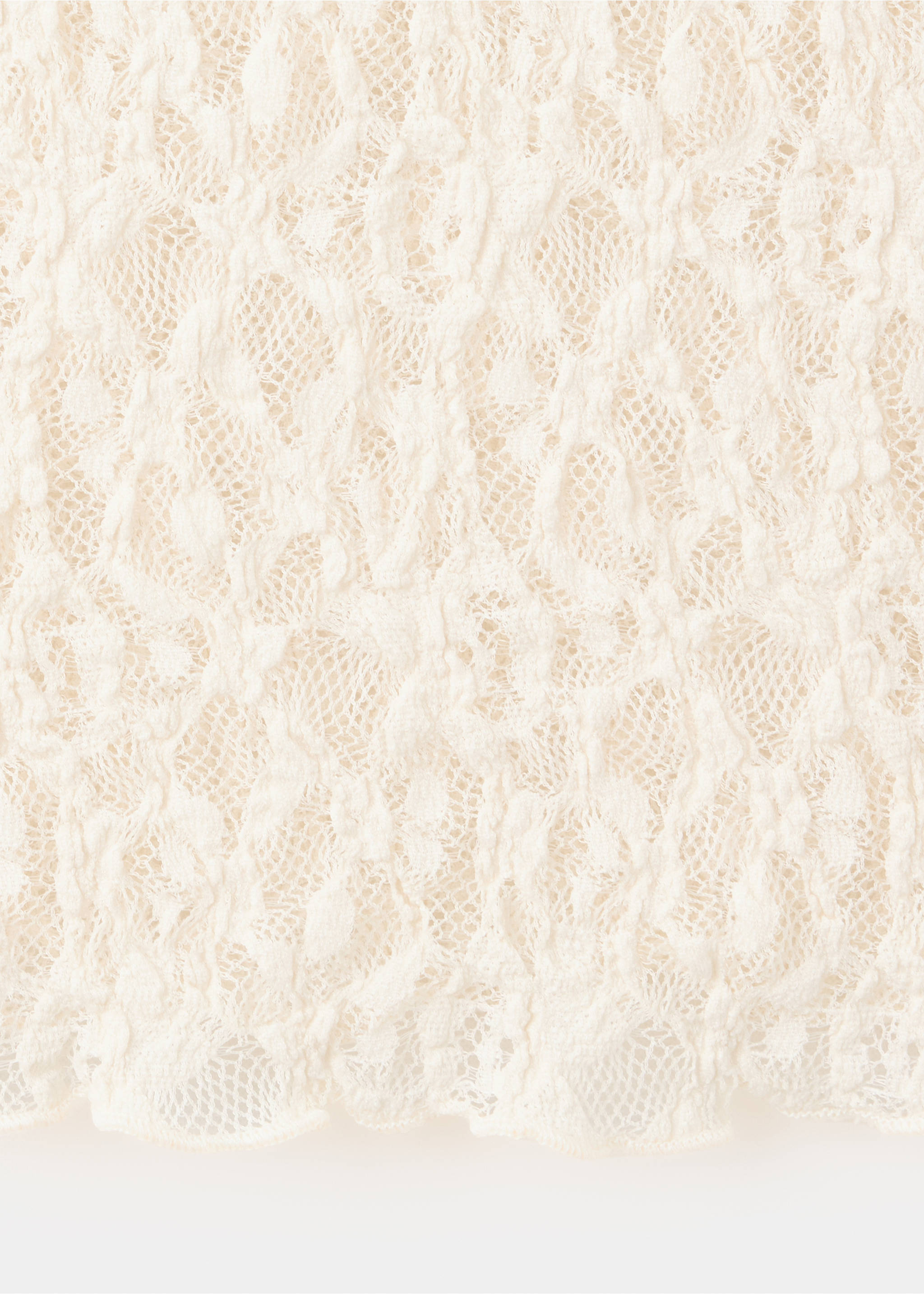 Lace T-shirt - Details of the article 0, Ecru. Ref: 37084796-00.