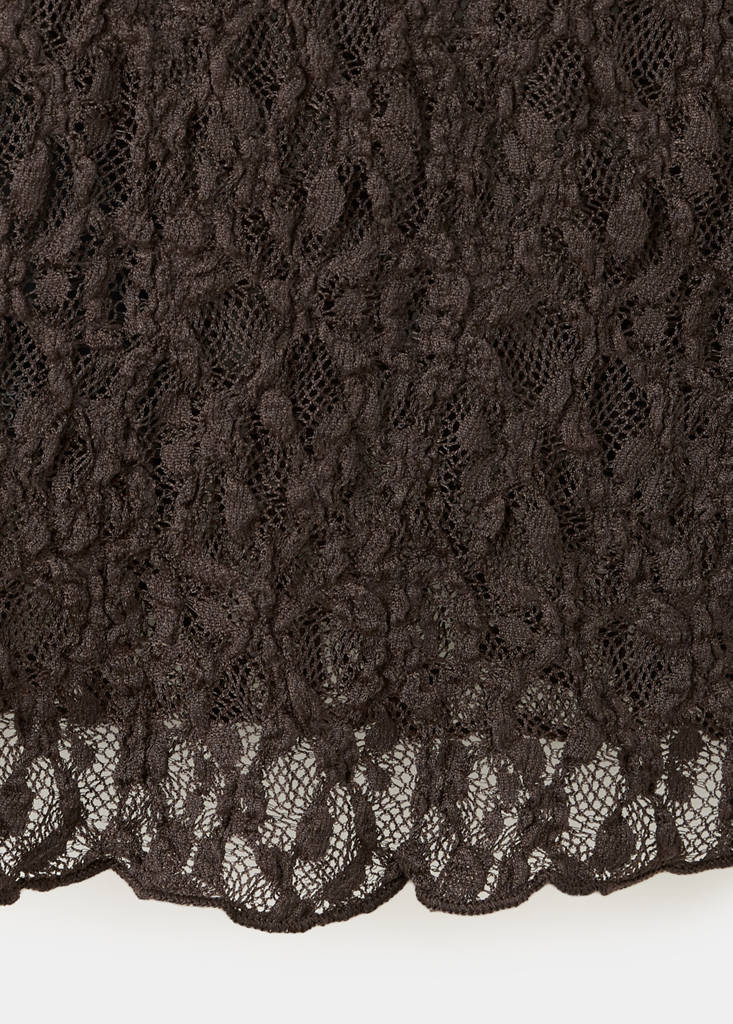 Lace T-shirt — Brown